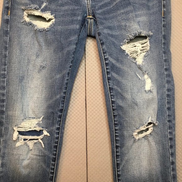 American Eagle Jeans Men's 26x28 Skinny Next Level Flex Distressed Skinny Denim - Picture 3 of 11